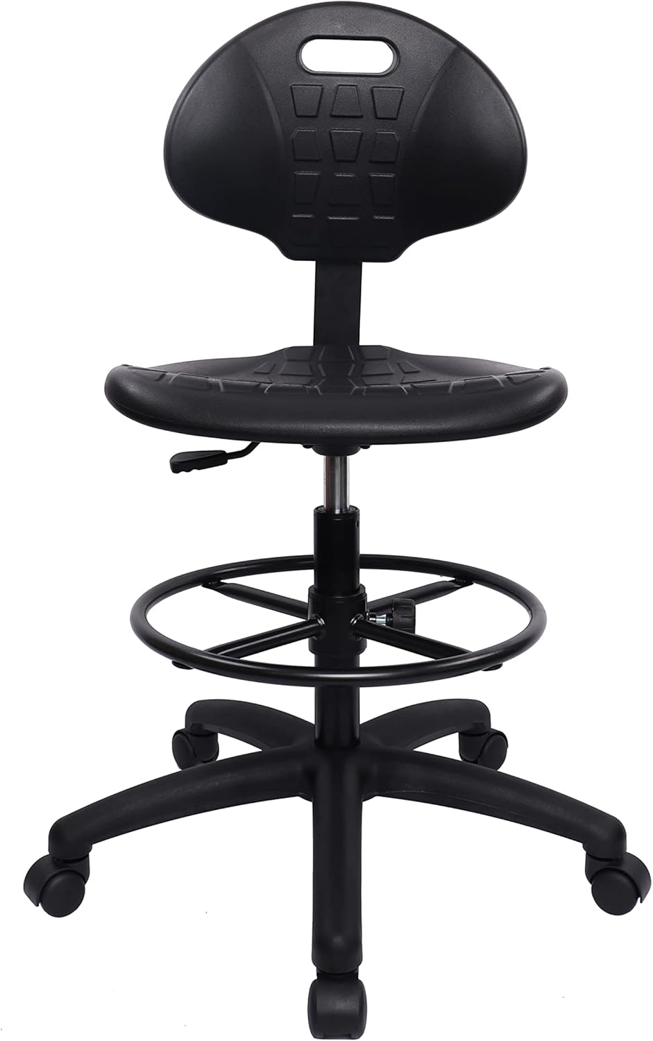 TAKE UR SEAT Deluxe Polyurethane Drafting Lab Stool Chair, 18" Adjustable Footring, 10" Adjustable Height, 450 lbs seat Capacity, Heavy Duty