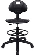 TAKE UR SEAT Deluxe Polyurethane Drafting Lab Stool Chair, 18" Adjustable Footring, 10" Adjustable Height, 450 lbs seat Capacity, Heavy Duty