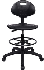 TAKE UR SEAT Deluxe Polyurethane Drafting Lab Stool Chair, 18" Adjustable Footring, 10" Adjustable Height, 450 lbs seat Capacity, Heavy Duty