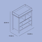 Storkcraft Alpine 2 Drawer Changing Table Chest, Gray | GREENGUARD Gold Certified, Dresser for Nursery, Changing Table with Drawers, Removable Changing Table Topper