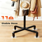12 Hooks Freestanding Coat Rack Stand, Heavy Duty Metal Coat Tree with Stable Base, 67.7" Tall Black Coat Hanger for Entryway Hallway Bedroom Office, Holds Coats Hats Bags Without Wobbling