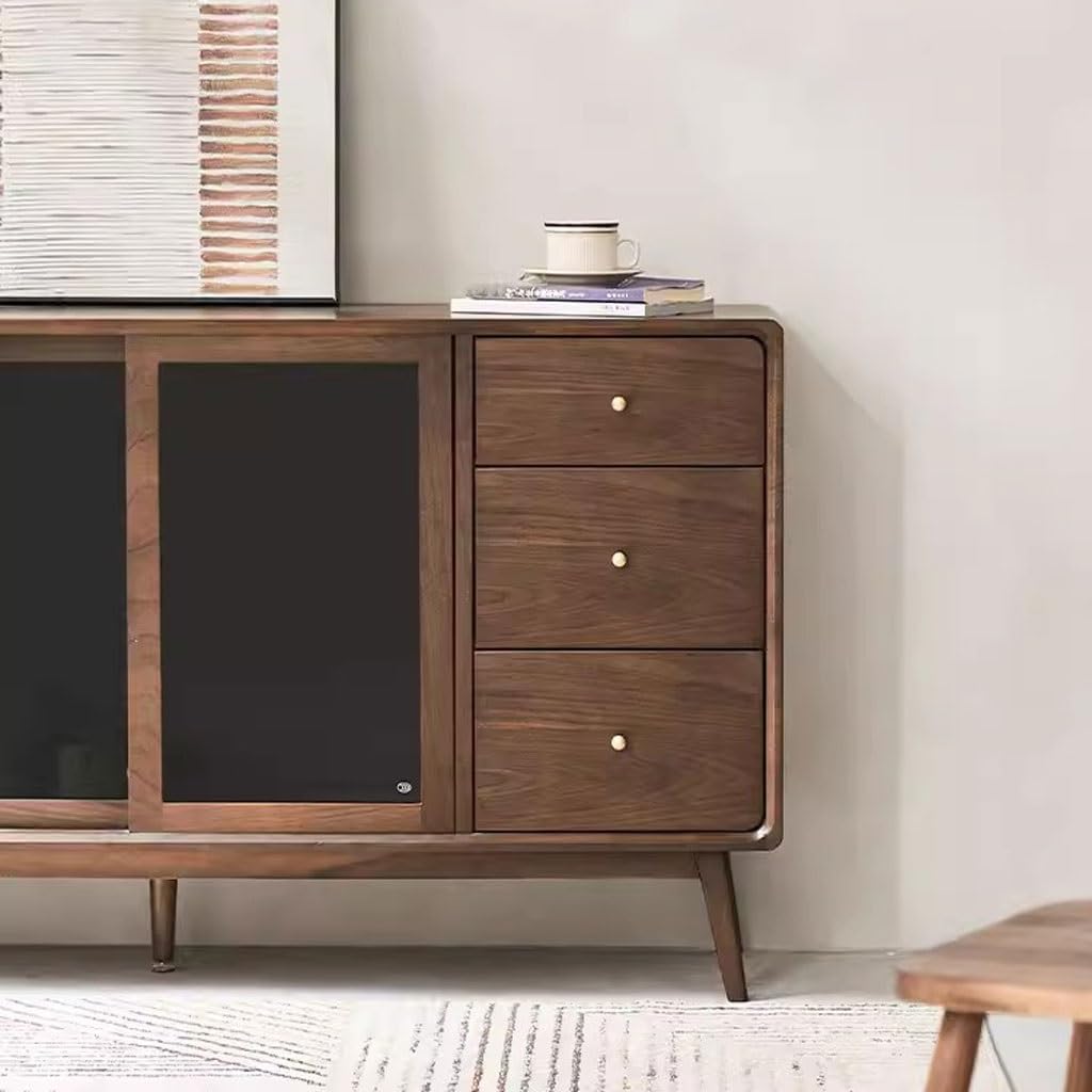 Entryway Cabinet Solid Wood Sideboard Nordic Black Walnut Dining Room Storage Cupboard Simple Dining Room Cabinet Storage Cabinet Sideboard Storage Cabinet