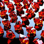 Acrylic Crushed Ice Rocks, Babenest 150 PCS Fake Crystals Plastic Ice Cubes Diamonds Gems for Vase Fillers, Home Decoration, Table Scatter, Event, Wedding, Arts & Crafts (Red)