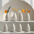 Modern White 4.1'' Small Ceramic Vase Set of 8 for Living Room Bedroom Office Minimalist Flower Vases for Bouquet Fake Plant Home Decor 8 Pack