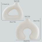 COTYNI White Ceramic Vase Set of 2 for Modern Home Decor, Round Matte Donut Vases for Pampas Grass, Boho Nordic Minimalism Style Modern Flower Vases for Living Room Table Bookshelf Office Bedroom
