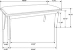 Coaster Home Furnishings - Alfredo - 46-Inch Upholstered Dining Bench - Mid-Century Modern Style with Padded Seat & Tapered Wood Legs - Dining Room, Kitchen - Grey & Natural Walnut - 108083