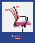Home Office Chair Computer Ergonomic Chair Mesh Mid Back with Wheels Lumbar Support Armrest and Adjustable Executive for Men&Women
