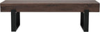 59" Dining Bench, Farmhouse Indoor Kitchen Table Benches, Industrial Shoe Bench, Entryway Benches, Black + Dark Walnut