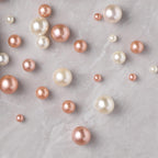150 Pcs Vase Filler Pearls White and Rosegold Pearl Beads for Vase No Hole Pearls for Centerpieces Vases Home Table Party Decor Wedding DIY 8/14/20mm
