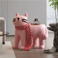 Cat Shape Side Tables, Small End Table for Home, Modern Accent Table, Creative Couch Table Use in Living Room, Bedroom, Entryway(Pink)