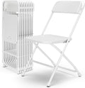 10 Pack Folding Chairs, Portable Party Chairs,Portable Plastic Stackable Commercial Seat with Steel Frame,Capacity for 350lb,for Office Wedding Party Patio Dinning Events