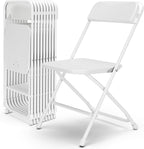 10 Pack Folding Chairs, Portable Party Chairs,Portable Plastic Stackable Commercial Seat with Steel Frame,Capacity for 350lb,for Office Wedding Party Patio Dinning Events