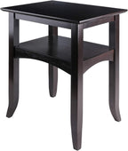 Camden Solid Wood End Table with Lower Shelf, Traditional Side Table for Living Room or Bedroom, Rich Coffee Finish
