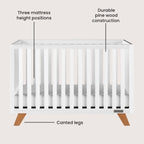 Child Craft SOHO Crib, 3-Drawer Dresser Nursery Set, Chest, 3-Piece, Includes 4-in-1 Convertible Crib, Dresser, Chest (White/Natural)