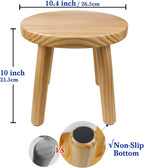 Solid Wood Step Stool for Kids & Adults - Multi-Use Toddler Wooden Stool for Bathroom, Playroom, Living Room,Sturdy 4-Leg Design with Non-Slip Pads,Easy Clean Surface,Easy Assembly