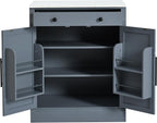 Freestanding Kitchen Pantry,Buffet Food Storage,Coffee Bar Cabinet with Drawer, 2 Adjustable Shelves and 2 Door Shelves,for Kitchen Dining Room (Gray@R)