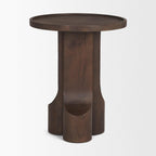 Mercana Cayson Dark Brown Sculptural Round Accent Table