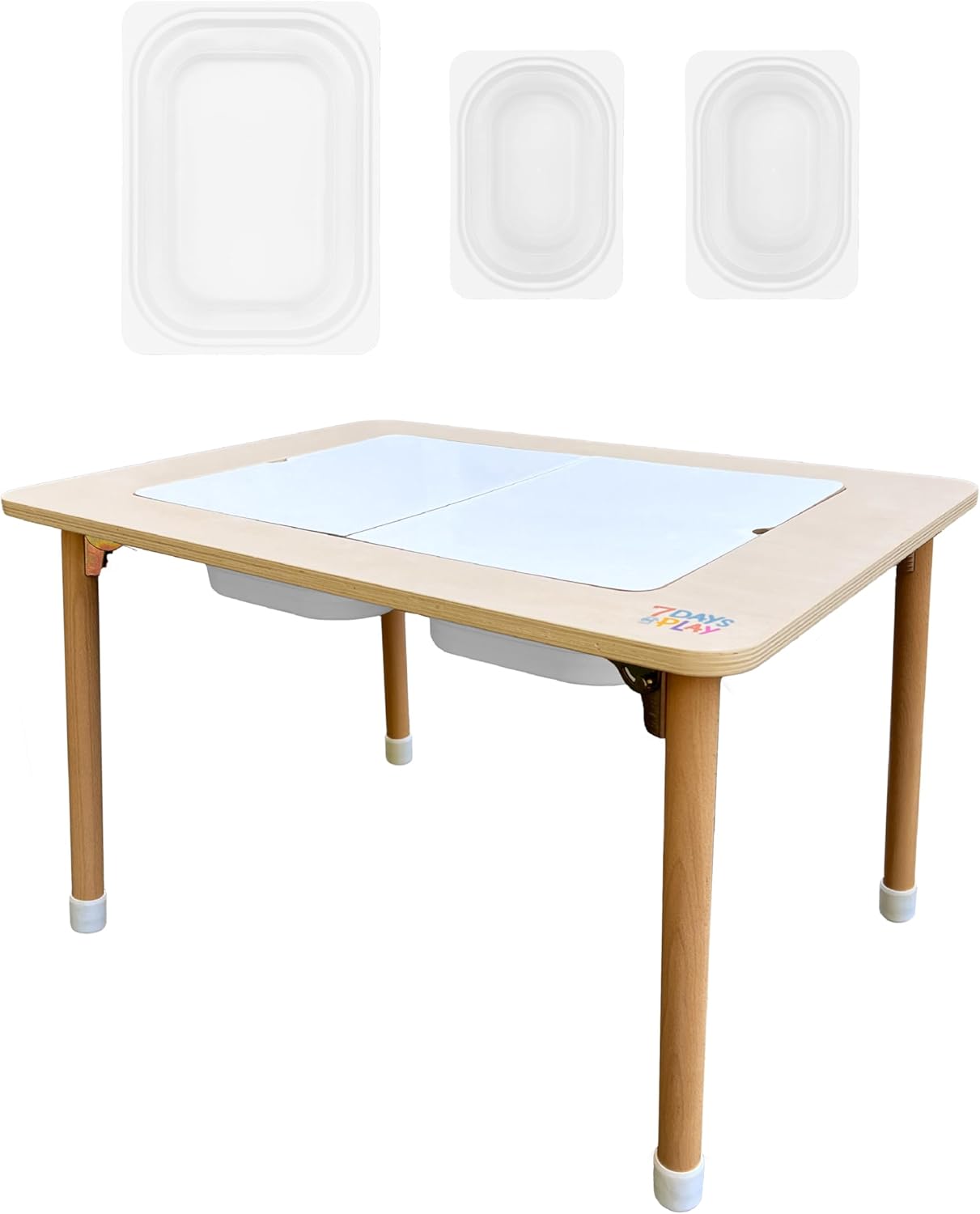 7 Days of Play Sensory Play Activity Table with Foldable Legs, Storage Bins, and Lid - Sensory Table for Toddlers & Kids | Great Gift for Birthdays, Christmas & Special Occasions