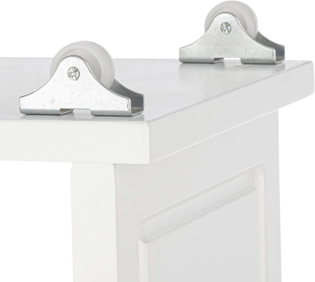 Lavish Home 3-Tier Slim Rolling Storage Cart - 16.7” x 9” Narrow Rolling Cart with Handle and Wheels for Bathroom, Laundry Room, and Kitchen Organization - Pull-Out Home Organizers (White)