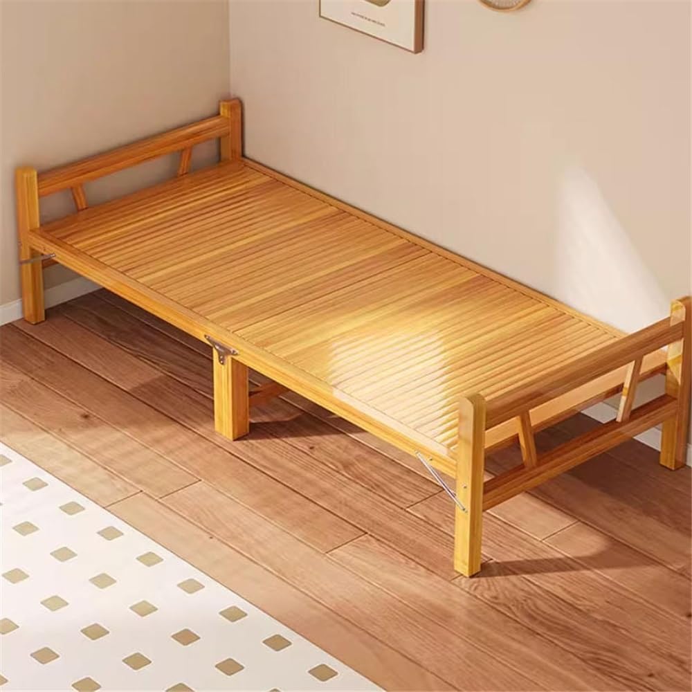Camping Bed Portable Folding Bed - Single Firm Mattress for Nap, Home Rental Folding Bed