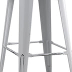 AC Pacific 30” Metal Backless Barstool Set of 2 – Country Rustic Style, Lightweight & Sturdy Build, Easy Assembly – Distressed Snow White