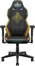 KARNOX Ergonomic Gaming Chair for Adults PU,Office Chair High Back,Game Chair Big and Tall with Headrest and Lumbar Support,Racing Style Gaming Chair,Black and Yellow