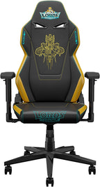 KARNOX Ergonomic Gaming Chair for Adults PU,Office Chair High Back,Game Chair Big and Tall with Headrest and Lumbar Support,Racing Style Gaming Chair,Black and Yellow