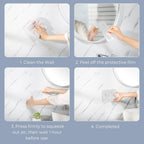No-Drill Wall Storage Basket – 2-Compartment Clear Acrylic Organizer Bin with Strong Adhesive, Easy to Install & Remove, Waterproof Shelf for Kitchen, Bathroom, Cabinet – Sandra Series