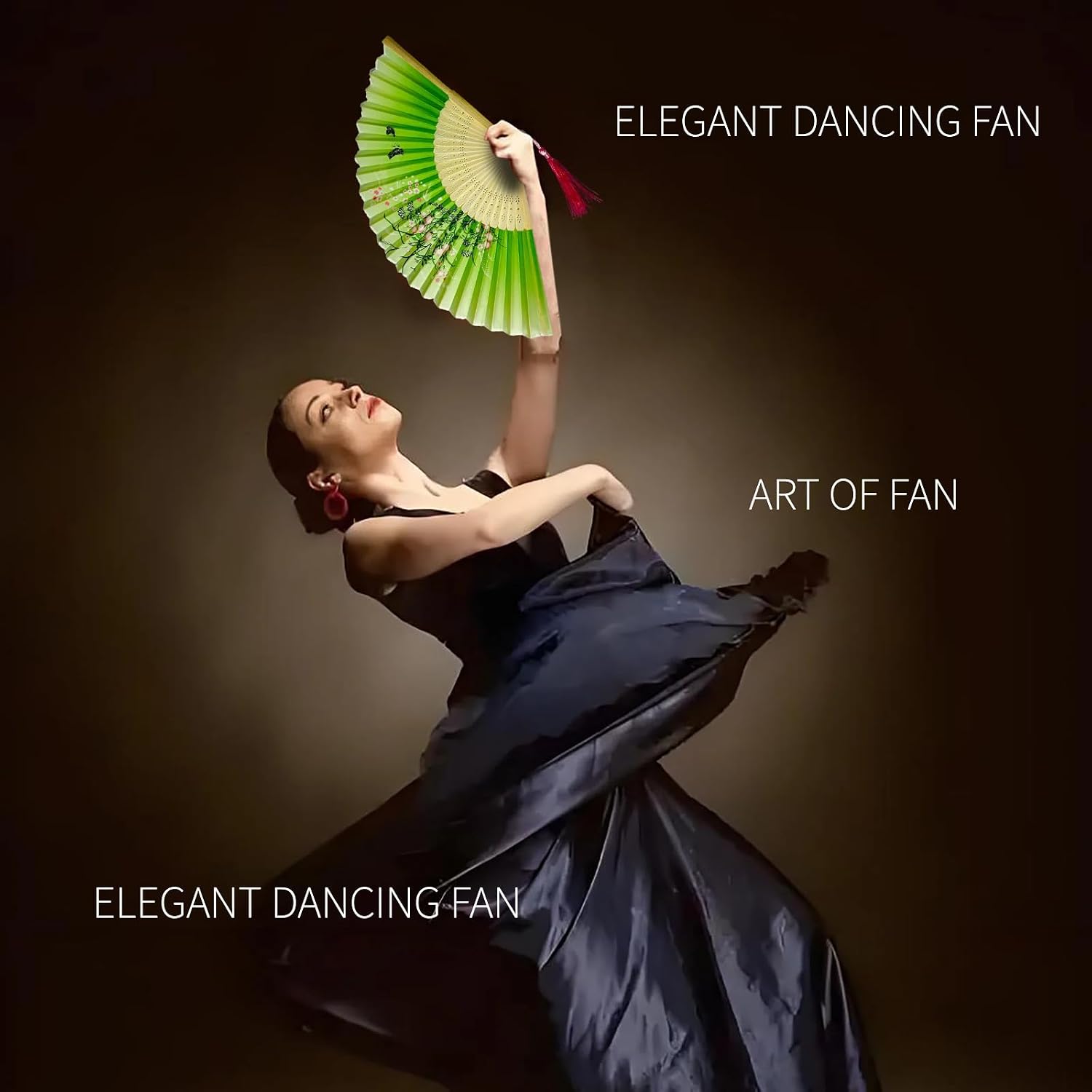2026 New 5PCS Folding Hand Fans, 8.4" Mysterious Oriental Stylish Vintage Bamboo Silk Fan. Ideal for Dancing, Party, Home Decor and Events (5)