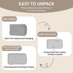 3 Pack Couch Back Cushion Replacement, 6 Inch Thick Supportive Sofa Backrest Pillow Insert with Odorless Shredded Memory Foam for Couch, Loveseats, Sectionals, 31"x18"x6"