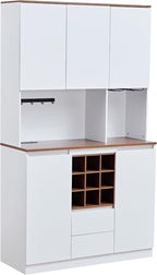 69" Kitchen Pantry Cabinet with Storage,Buffet Sideboard for Coffee Maker & Toaster, Liquor Storage Cabinet for Snacks,Spices & Wine,Fits for Kitchen Dining Room & Coffee Bar,White