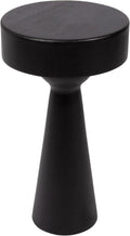 Kate and Laurel Solbrett Modern Sophisticated Round Side Table, 12 x 12 x 22, Black, Sculptural Living Room End Table with Unique Pedestal Table Design for Use as Bedroom Nightstand