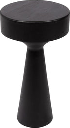 Kate and Laurel Solbrett Modern Sophisticated Round Side Table, 12 x 12 x 22, Black, Sculptural Living Room End Table with Unique Pedestal Table Design for Use as Bedroom Nightstand