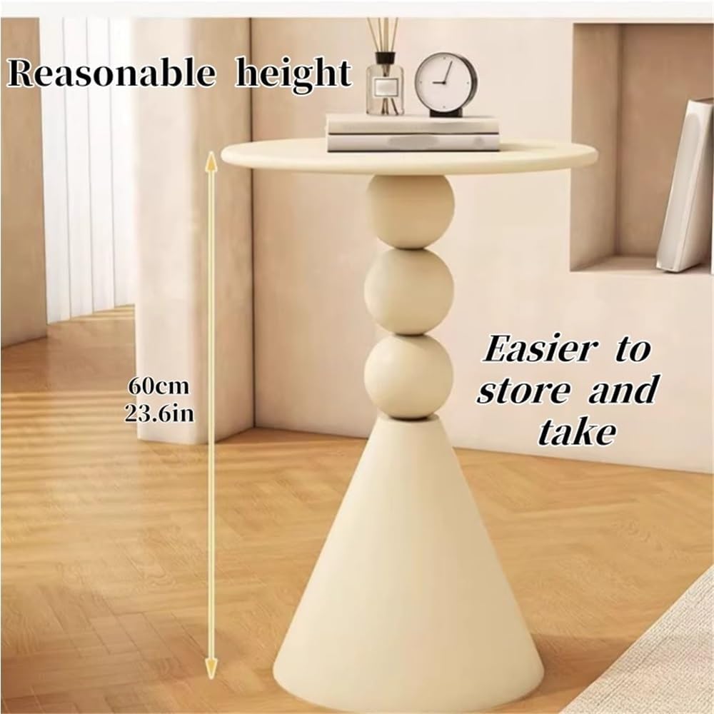 Modern Simple Side Tables, Small Apartment Creative Coffee Table, Iron Design Round End Tables, Suitable for Balcony Living Room, Bedroom Night Stand