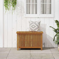 Solid Acacia Wood Patio Storage Box 35.4x19.7x22.8 Inch, Waterproof Outdoor Storage Box with Built-in Bag, Bench and Side Table for Cushions, Garden Tools