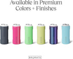 BrüMate Hopsulator Slim Can Cooler Insulated for 12oz Slim Cans | Skinny Can Insulated Stainless Steel Drink Holder for Hard Seltzer, Beer, Soda, and Energy Drinks (Neon Pink)