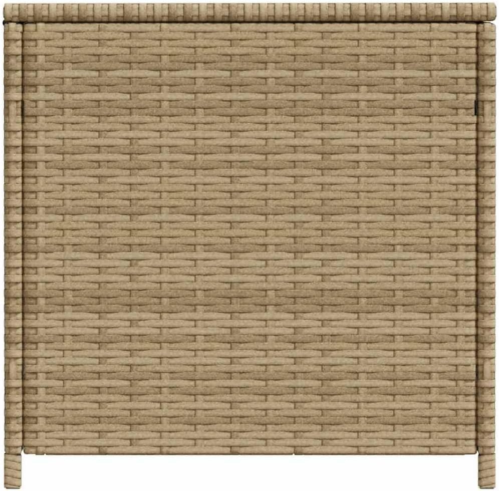 Garden Storage Box Mix Beige 123.9 Gal Resin Wicker Container Chest with Bag for Outdoor Patio Deck Cushions, Weather Resistant Lockable Trunk Bench for Backyard Yard Porch