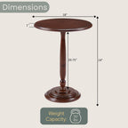 Convenience Concepts Classic Accents Amelia Spindle Table 18" - Traditional Solid Wood Round Side Accent, Display Pedestal for Transitional Living Room, Entryway, Hallway, or Bedroom, Espresso