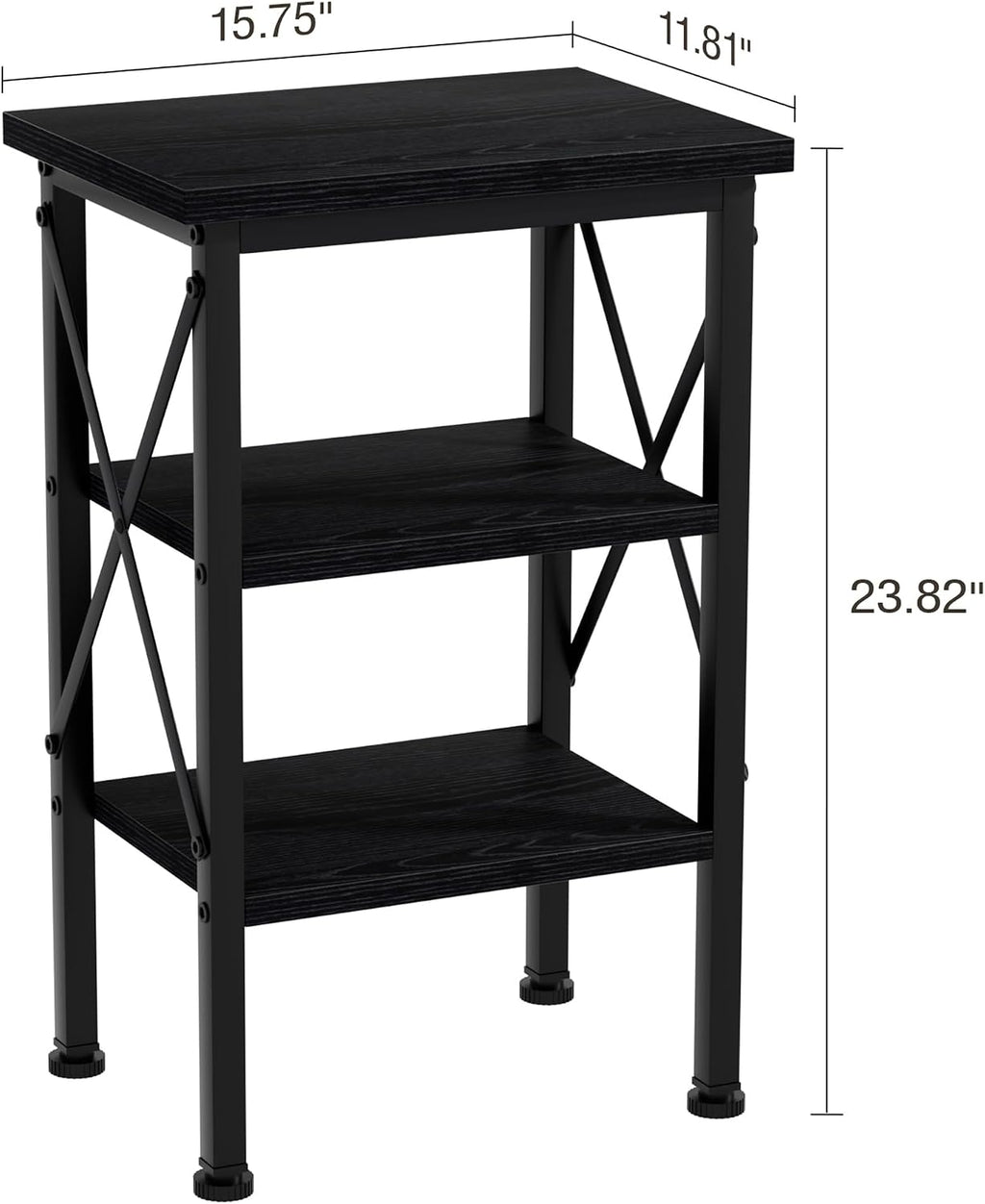 VECELO Modern Nightstands X-Design Side End Table Night Stand with Storage Shelf for Bedroom,Living Room