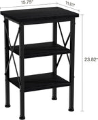 VECELO Modern Nightstands X-Design Side End Table Night Stand with Storage Shelf for Bedroom,Living Room