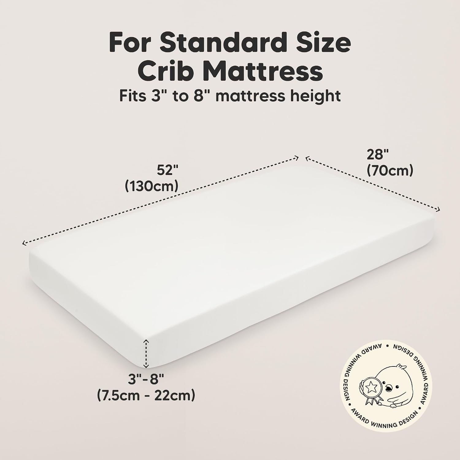 KeaBabies 2-Pack Organic Crib Sheets for Boys, Girls - 52x28 Fitted Crib Mattress Sheet Neutral, Breathable Jersey Cotton Cover for Baby Bed, Toddler Mattress, Soft & Cute Prints (Soft White)