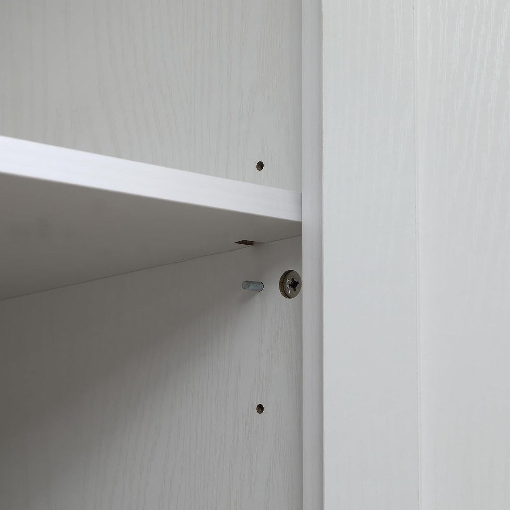 Freestanding Modern Kitchen Pantry, Storage Cabinet with 4-Tier and Adjustable Shelves, White, for Dining Room, Easy to Clean