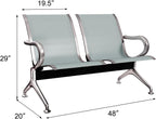 Kinsuite 5 Seat Waiting Room Chairs - Airport Reception Chairs with Arms Metal Reception Bench Seating Lobby Chairs for Business Office Hospital Bank Airport Market, Silver