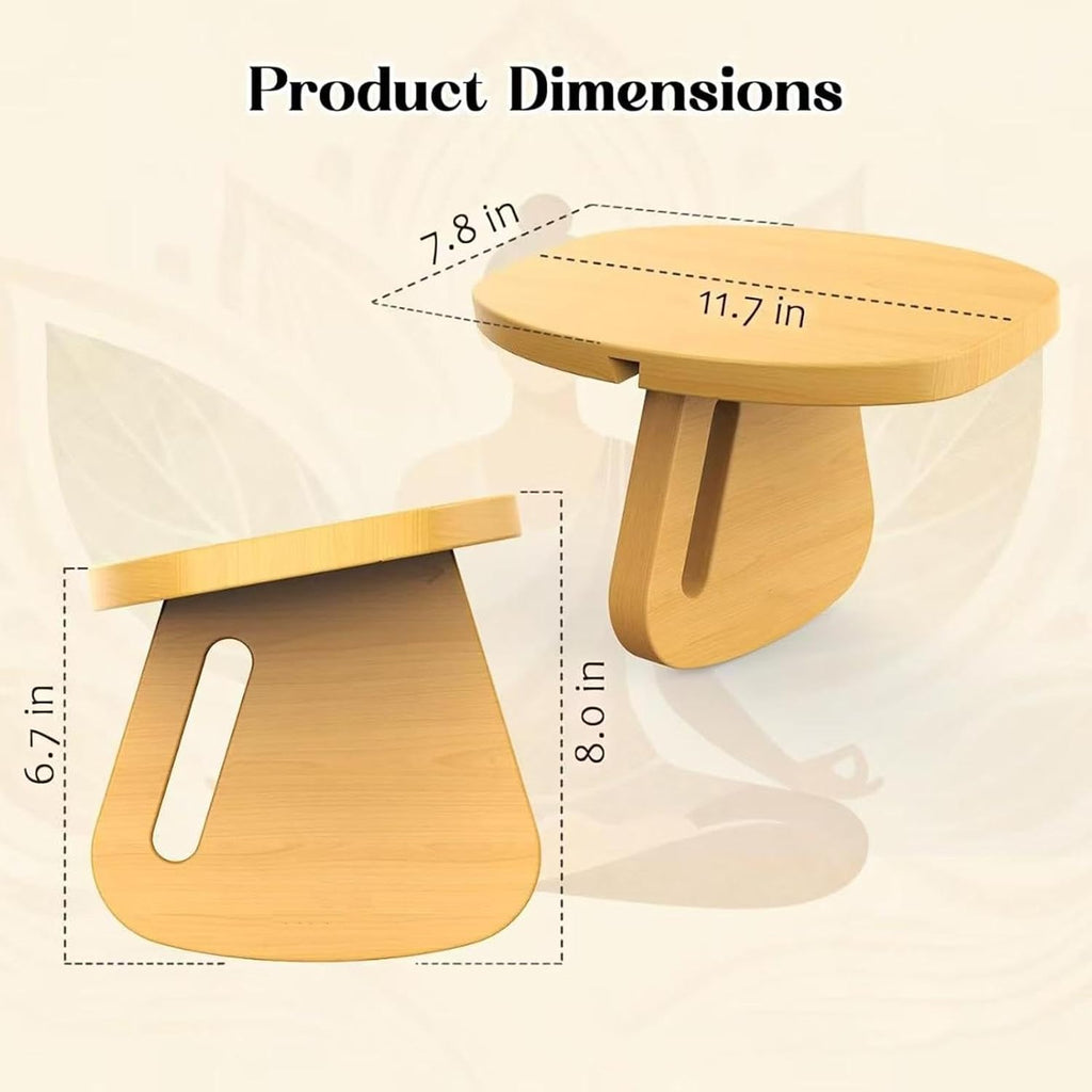 Portable Yoga & Meditation Stool, Wooden Prayer Kneeling Bench | for Dormitory Home Office Living Room Yoga Bedroom Apartment