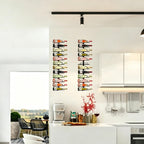 Wall Mount Wine Rack – 24 Bottles – Black Metal Wine Bottle Holder for Wall, Wine Rack for Home Bar, Kitchen