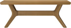 Plank+Beam Verso 48 Inch Modern Dining Bench, Pine Wood, Cross-Leg Base, Pecan