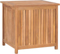 vidaXL Solid Teak Wood Patio Storage Box - Rustic Design, Ample Storage Space, Water-Resistant Lining, Easy Assembly - Ideal for Indoor and Outdoor Use - Brown