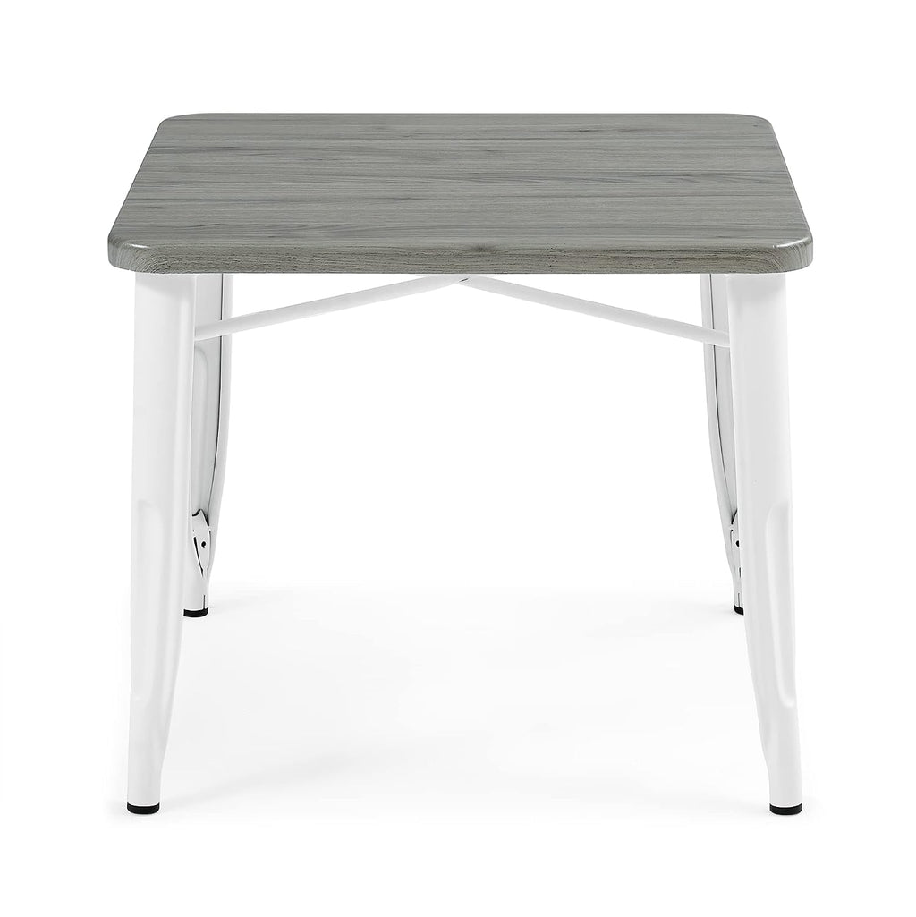 Delta Children Bistro Kids Play Table - Ideal for Arts & Crafts, Snack Time, Homeschooling, Homework & More, White Metal/Grey Barnboard