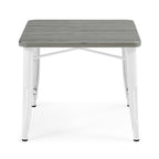 Delta Children Bistro Kids Play Table - Ideal for Arts & Crafts, Snack Time, Homeschooling, Homework & More, White Metal/Grey Barnboard