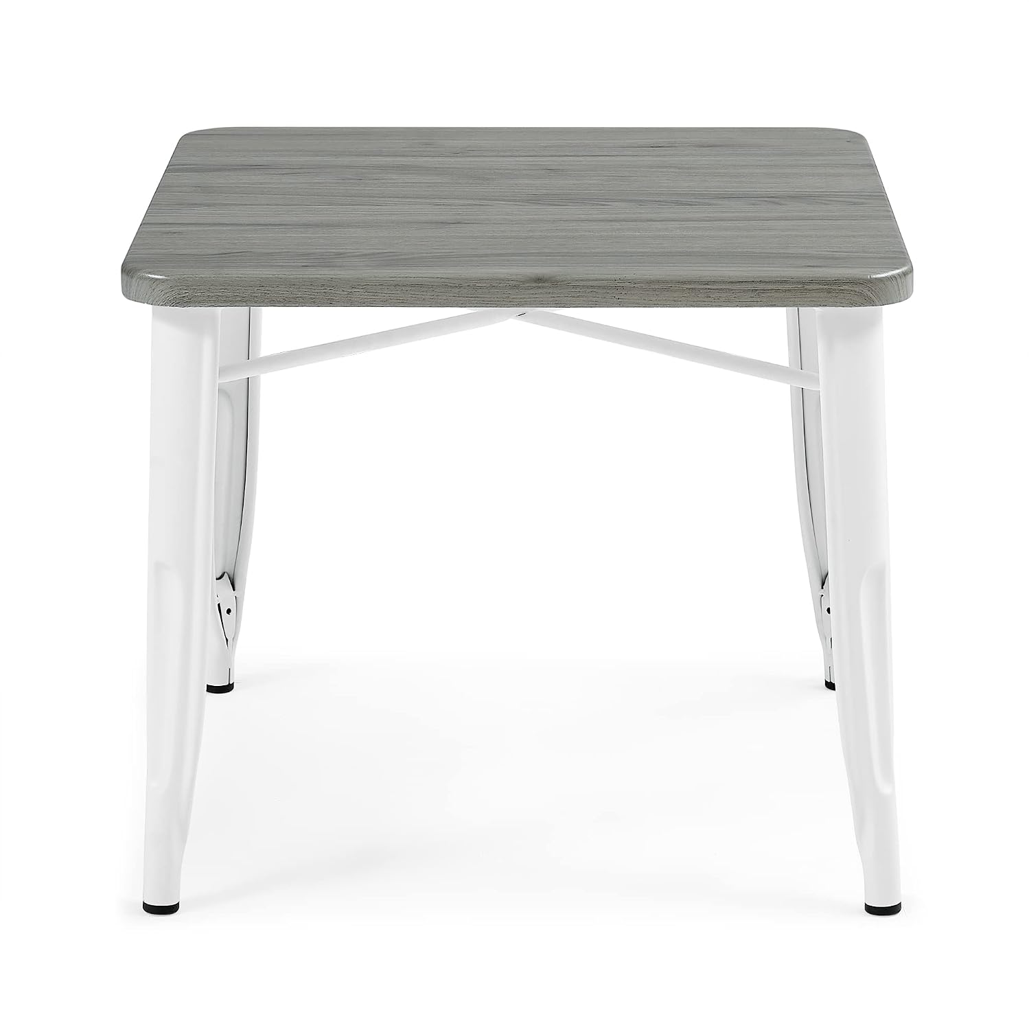 Delta Children Bistro Kids Play Table - Ideal for Arts & Crafts, Snack Time, Homeschooling, Homework & More, White Metal/Grey Barnboard